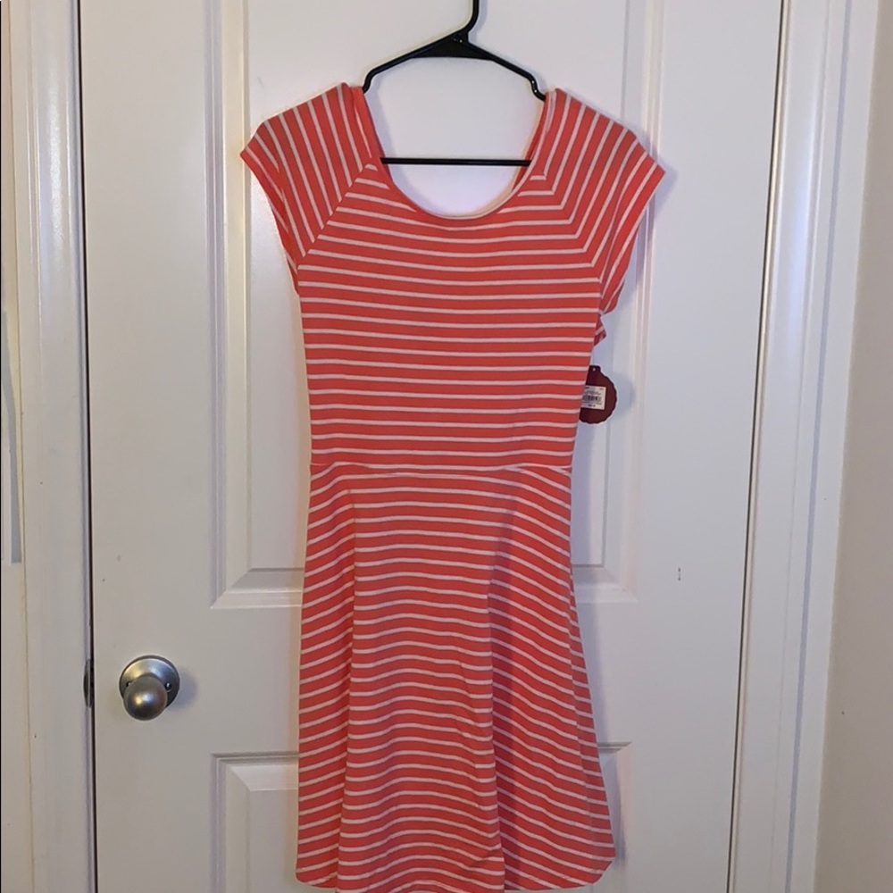 Pink and white strip dress